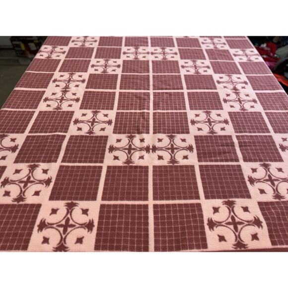 STUNNING PINK BLANKET! Korean-Japan Synthetic Fiber REVERSABLE,76" x 68",Vintage - Picture 6 of 11